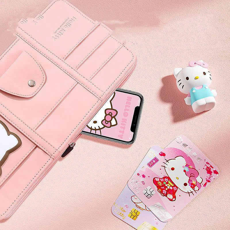 Cute Car Glasses Clip Hello Kitty Kawaii Anime Sun Visor Document Organizer Card Case Glasses Holder Toys for Girls Gift