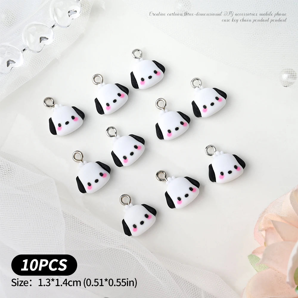 10/35/50Pcs Kawaii Nail Charms Funny Cute Hellokitty/Kuromi/Melody Charms Pendant for DIY Earring Keychain Jewelry Making