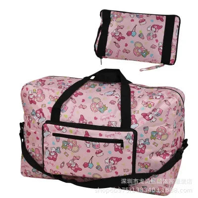 hello kitty handbag foldable luggage bag waterproof My Melody cartoon large travel storage bag messenger shoulder bag