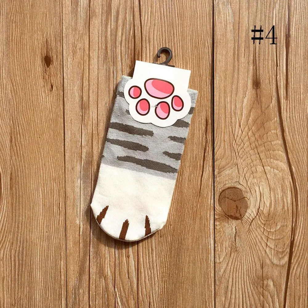 1 Pair New Lady Girls Summer Winter Candy Color Kawaii Cartoon Cute Cats Paw Kitty Claws Ankle Short Socks Beautiful Girls Socks