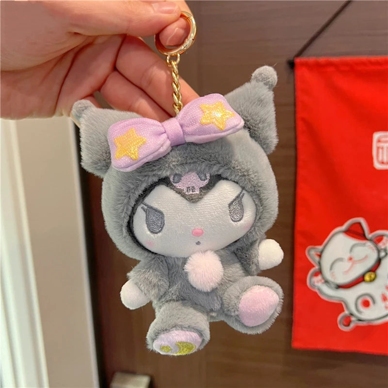 Kawaii Hello Kitty  Kuromi  Plush Doll Toys Pendant Cute Plush  Keychain Bag Pendant Christmas Gifts12CM