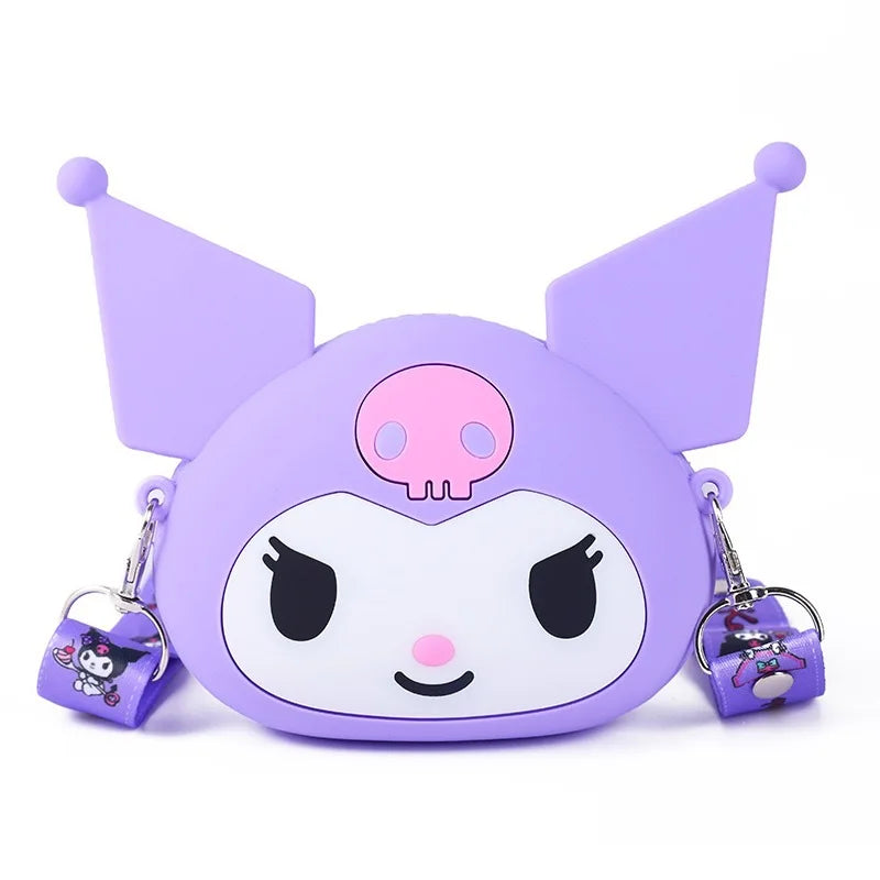 Kawaii Shoulder Bag Kuromi Silicone Bag Hello Kitty Messenger Bag My Melody Cinnamoroll Coin Purse Children's Toys Gift