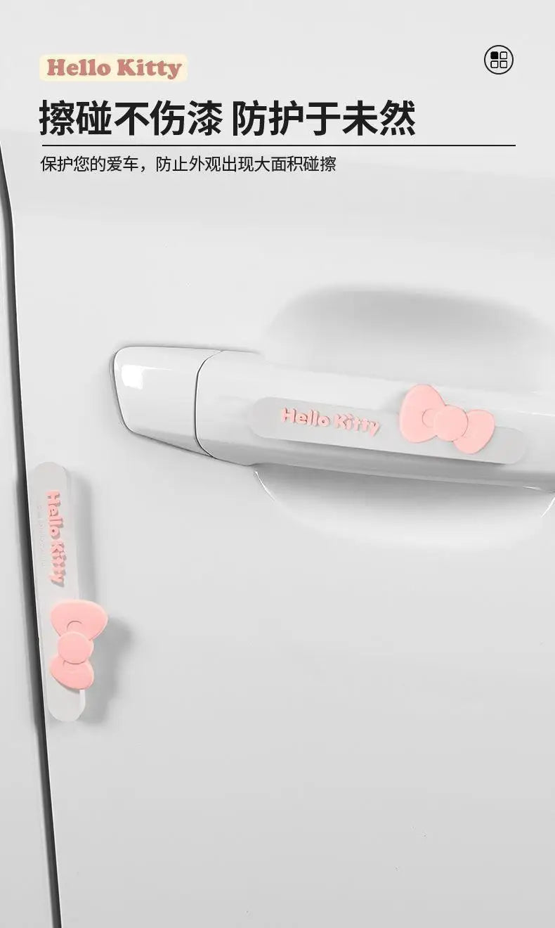 Kawaii Genuine Sanrio Car Door Anti-Collision Strip Hello Kitty Cartoon Rearview Mirror Anti-Scratch Car Sticker Cute Car Gift