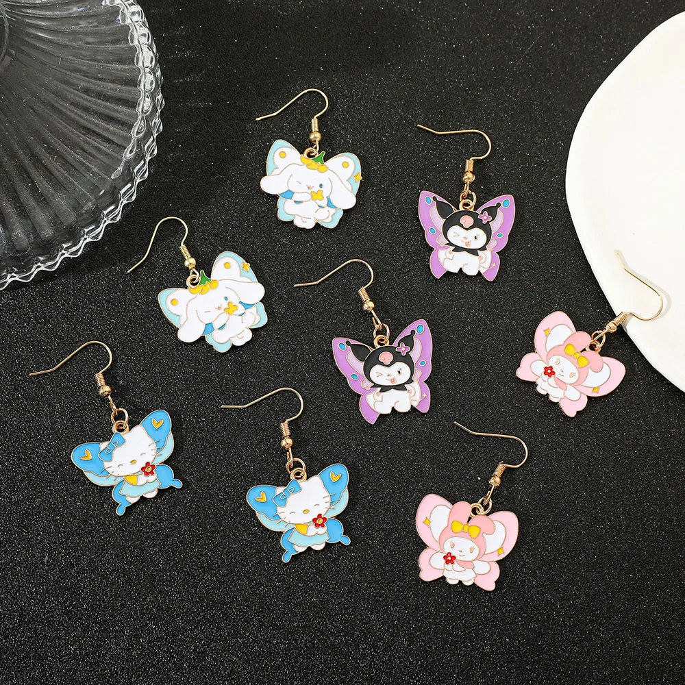 Cartoon Series Earrings kawaii My Melody Hello Kitty Earrings Girls Birthday Party Jewelry Accessories Gifts