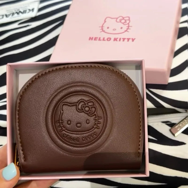 Kawaii Hello Kitty Retro Wallet Card Holder Anime Kt Portable Mini Coin Purse Cute Purse Student Gift Bags for Girls