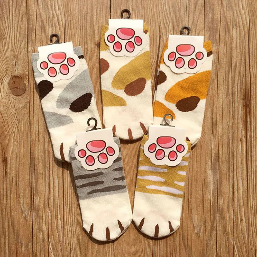 1 Pair Women Kawaii Cats Paw Kitty Claws Ankle Short Socks Beautiful Girls Socks High Quality Elastic Winter Cartoon Cute Socks