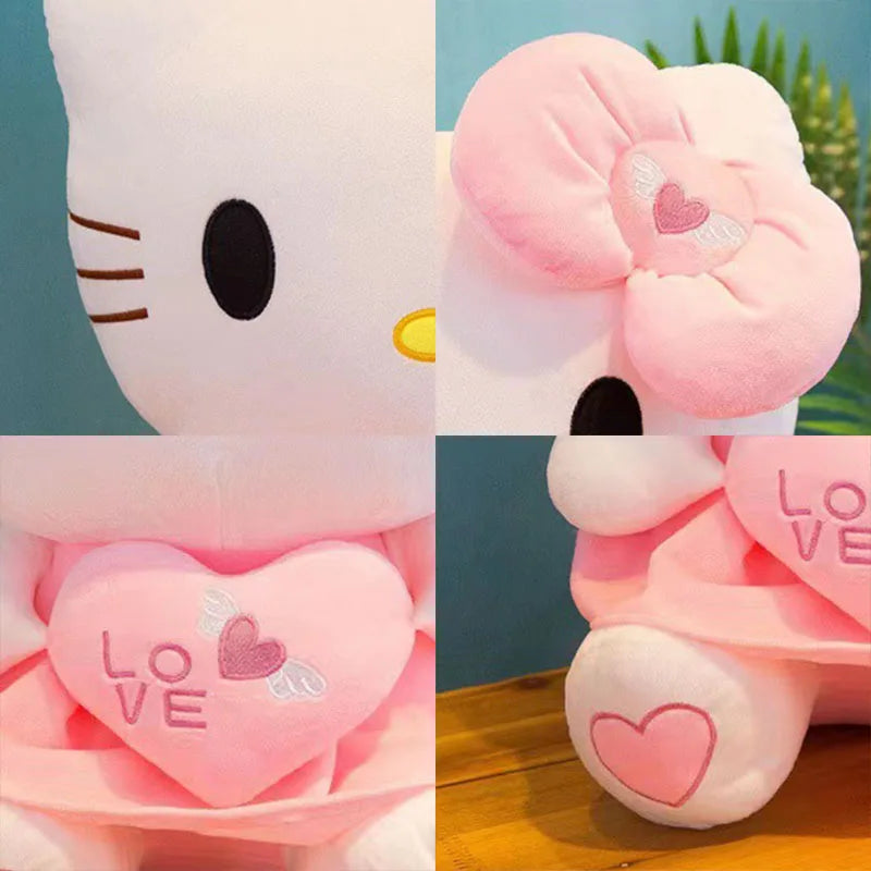 24-55cm Hello Kitty Cat Plush Toys Cartoon KT Cat Plushie Doll Soft Stuffed Anime Pillow Birthday Gifts For Kids Girls