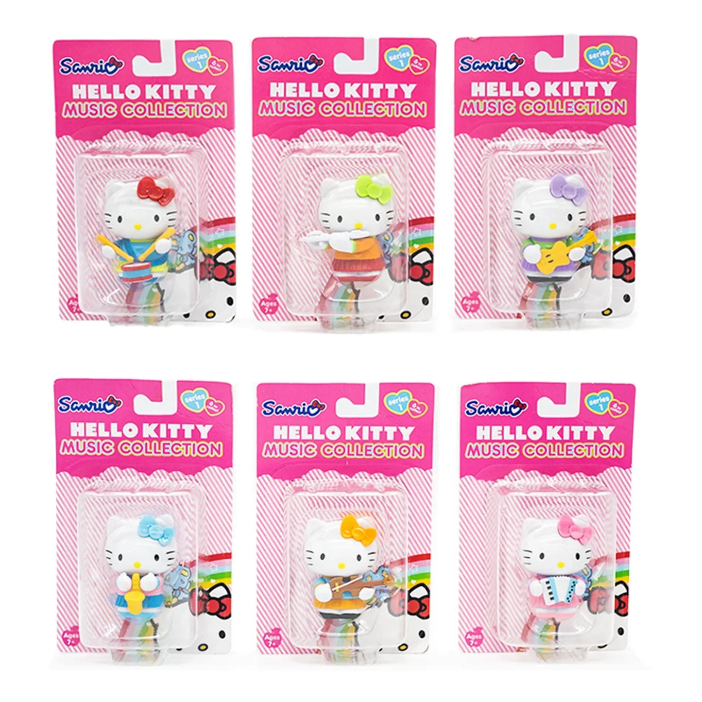 Characters Concert Performer Figurine Accordion Flute Drum Guitar Saxophone Violin Hello kitty Toys Ornaments Kids Gifts