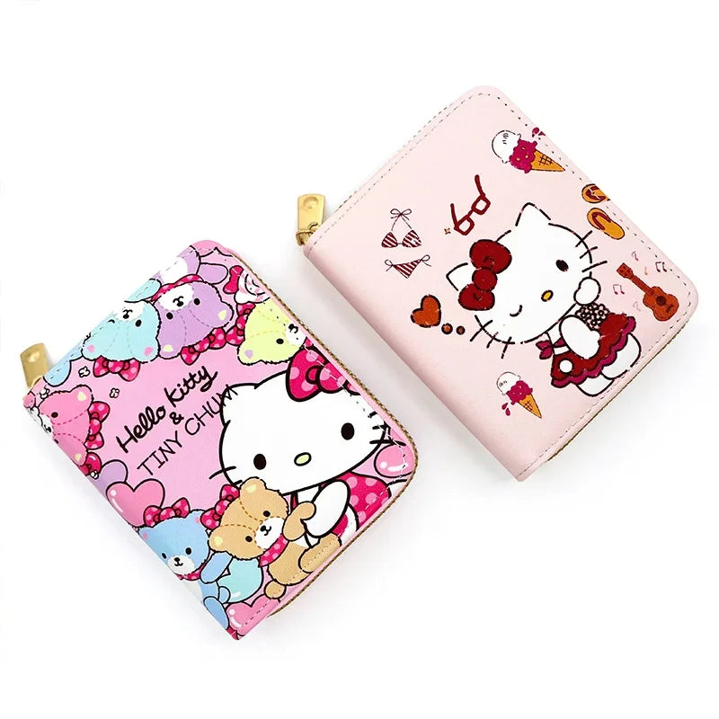 Cute Wallet Hello Kitty Coin Purse Kawaii Leather Card Holder Women Pu Casual Money Card Bag Kids Birthday Gift for Girls