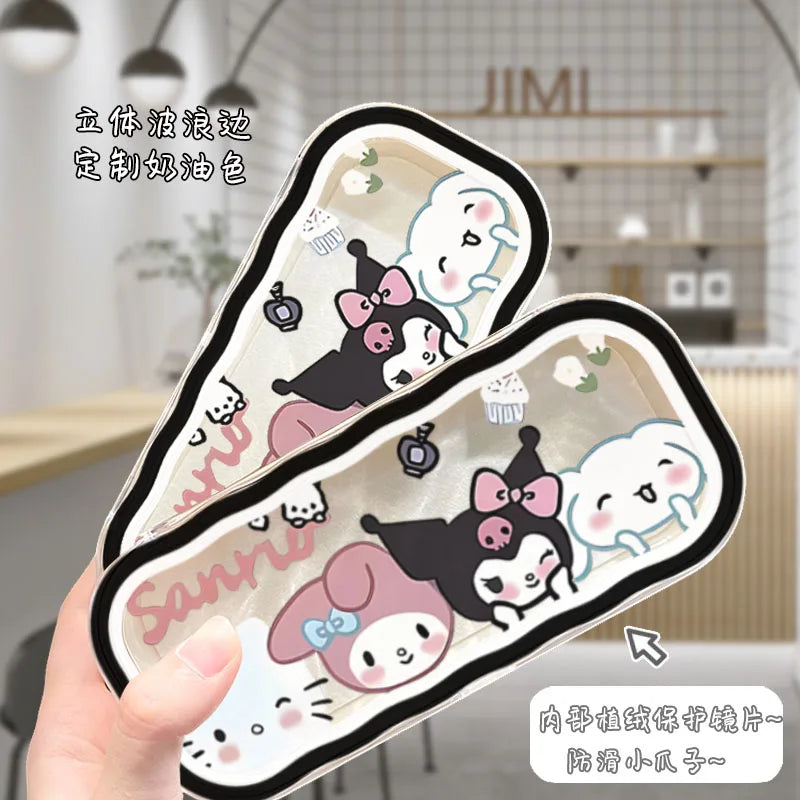 New Hello Kitty Glasses Case Kuromi Storage Box Anime Kawaii Cartoon Transparent Sunglasses Protective Case Girl for Gift