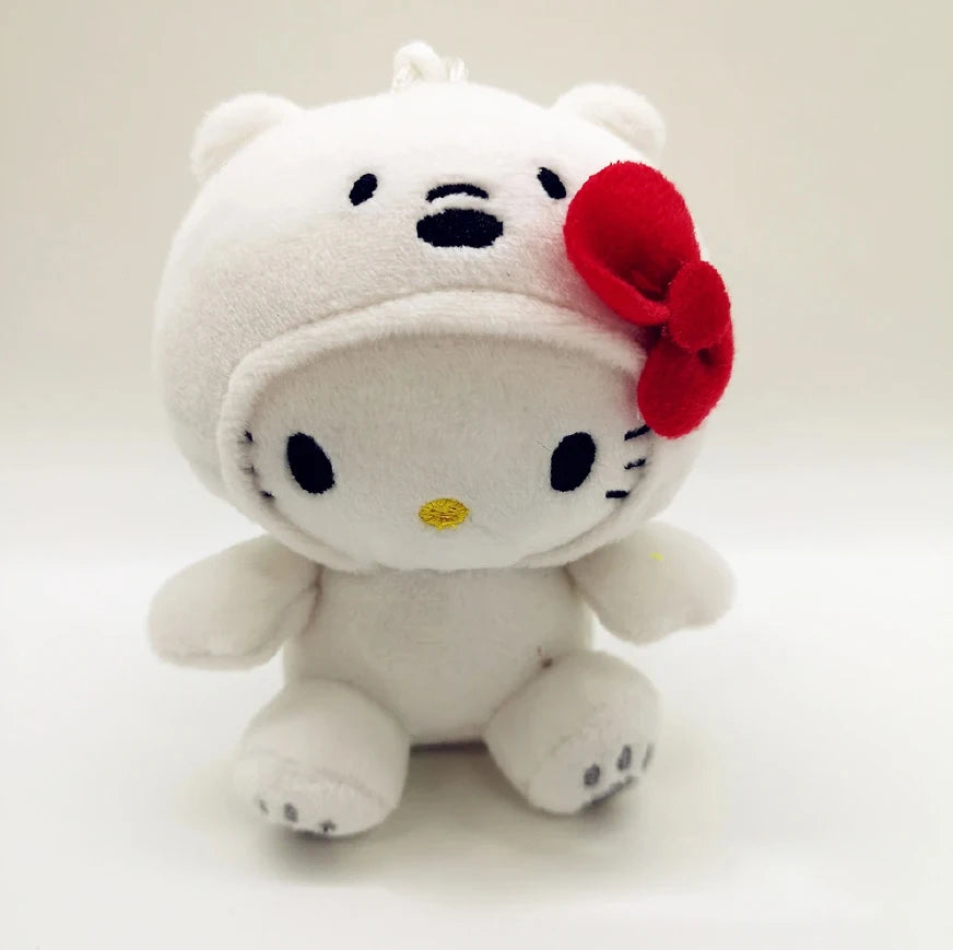 10Cm Bow Kitty Kt Cos Brown Bear White Bear Anime Plush Toy Panda Cute Soft Stuffed Doll Pendant Key Chains Gifts Kids