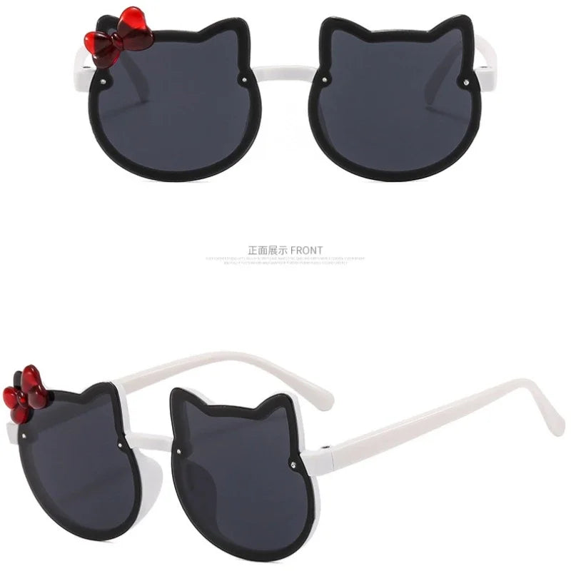 Hello Kitty Sunglasses Cartoon Anime Cute KT Cat Children Glasses Ultraviolet-proof Girls Photography Props Holiday Gifts