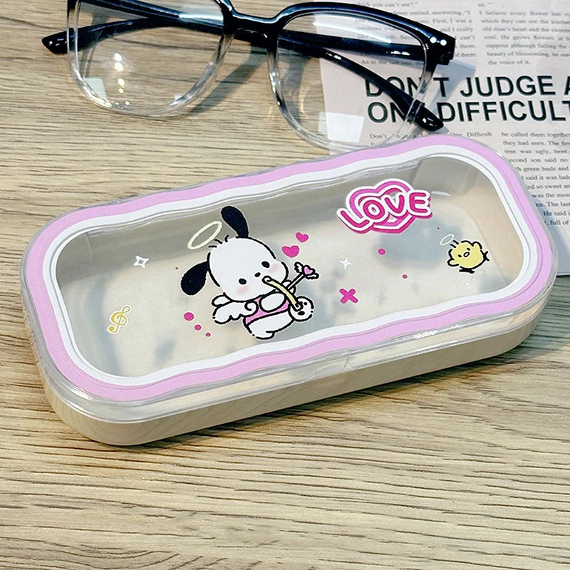 New Cartoon Anime Hello Kitty Kuromi Melody Glasses Case Kawaii Fashion Simple Portable Anti-fall Sunglasses Storage Box