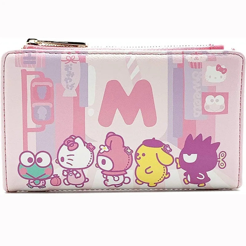 2025 New Hello Kitty Purse Lounge fly Clutch Purse Women's Purse Adult Birthday Gift Card Bag Double Fold Pink Coin Purse