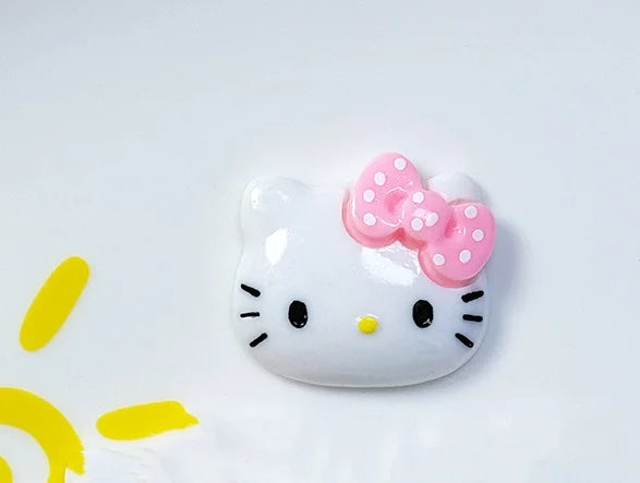 hello kitty cartoon cute bow cat resin diy jewelry mobile phone protective cover handmade patch material animation doll children