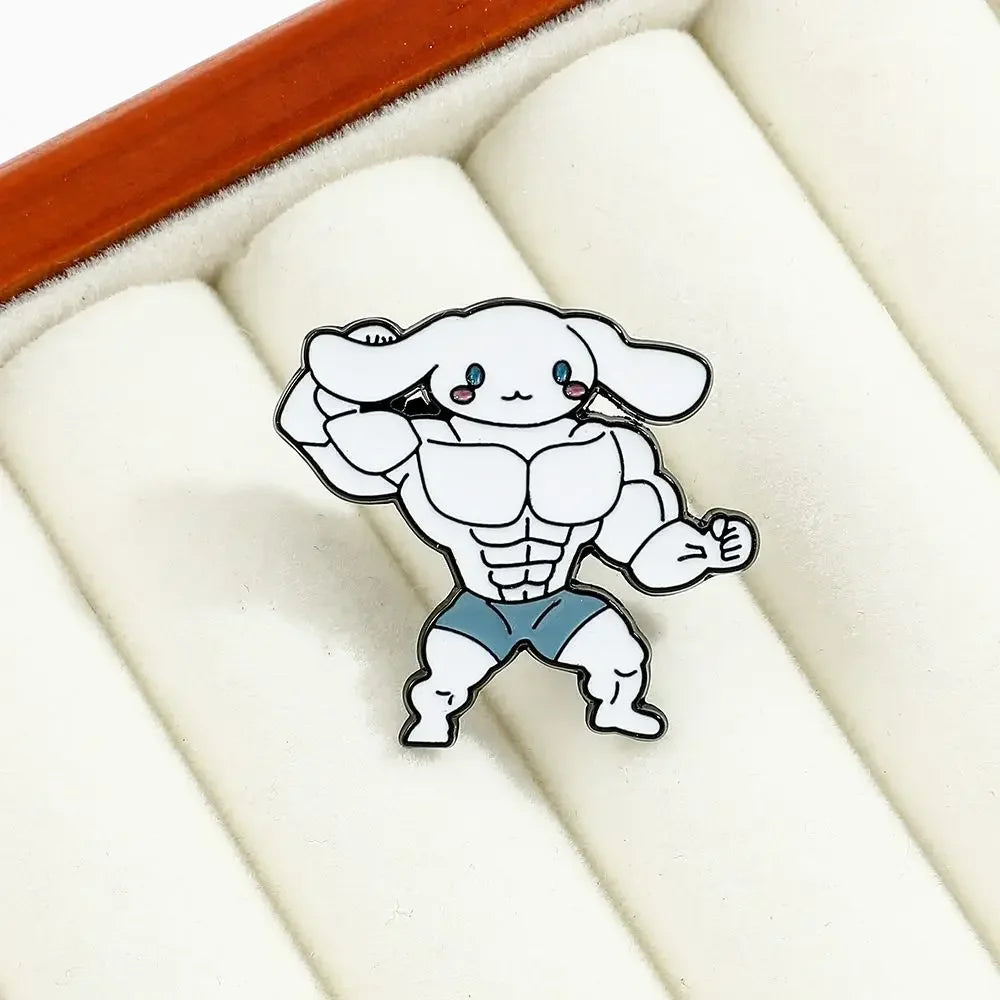 Kuromi brooch cute cartoon muscle my melody and hello kitty bodybuilding king kong barbie kawaii jewelry