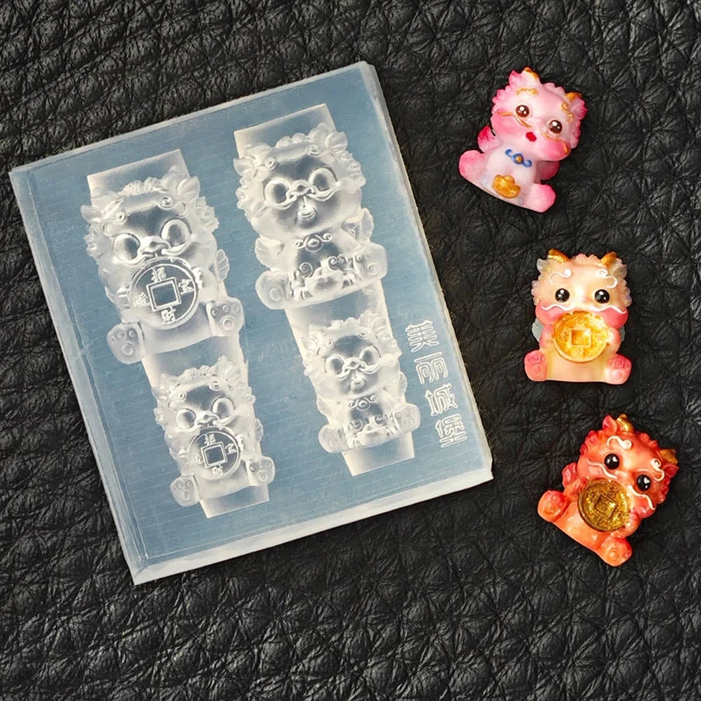 Kawaii cartoon Sanrio Hello Kitty Mymelody Kuromi Nail Art Mold Rabbit bear Lion DIY Design Silicone Nails Mold Manicure Tool