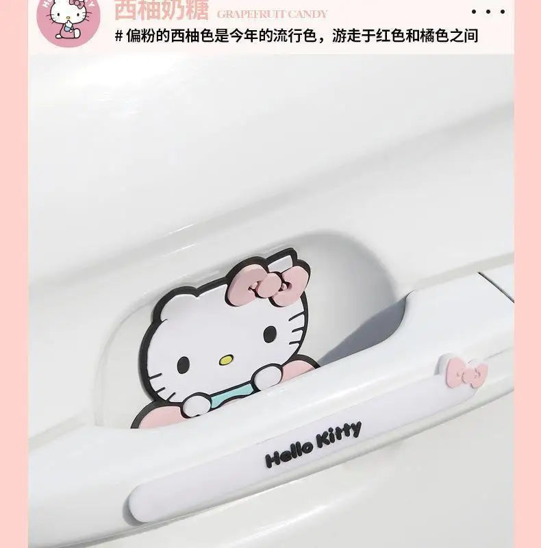 Kawaii Sanrio Cute Cartoon Car Door Anti-Collision Sticker Hello Kitty Transparent Collision Strip Decoration Car Accsesories