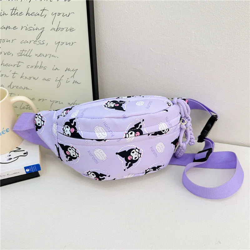 Kawaii Chest Bag Cinnamoroll Kuromi Phone Package Shoulder Bag Waist Storage Pouch My Melody Hello Kitty Coin Purse Gift