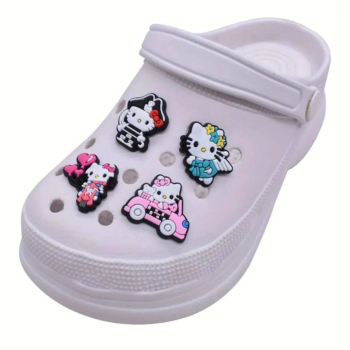 28pcs Hello Kitty Shoe Decorations Accessories Charms For Clogs Bag Bubble Slides Sandals, Gift Idea for Birthday