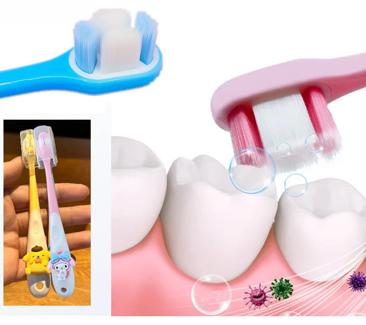 Children Toothbrush Anime My Melody Kuromi Household Soft Tooth Brush Kawaii Teeth Cleaning Oral Tool Cartoon Kids Gifts