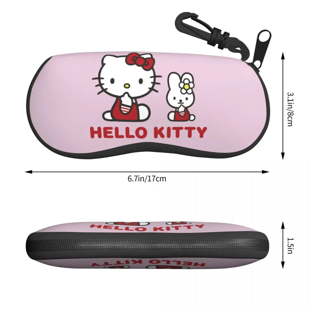 Hello Kitty Glasses Case Girls Waterproof Zipper Sunglasses Storage Box Harajuku Eyeglasses Box